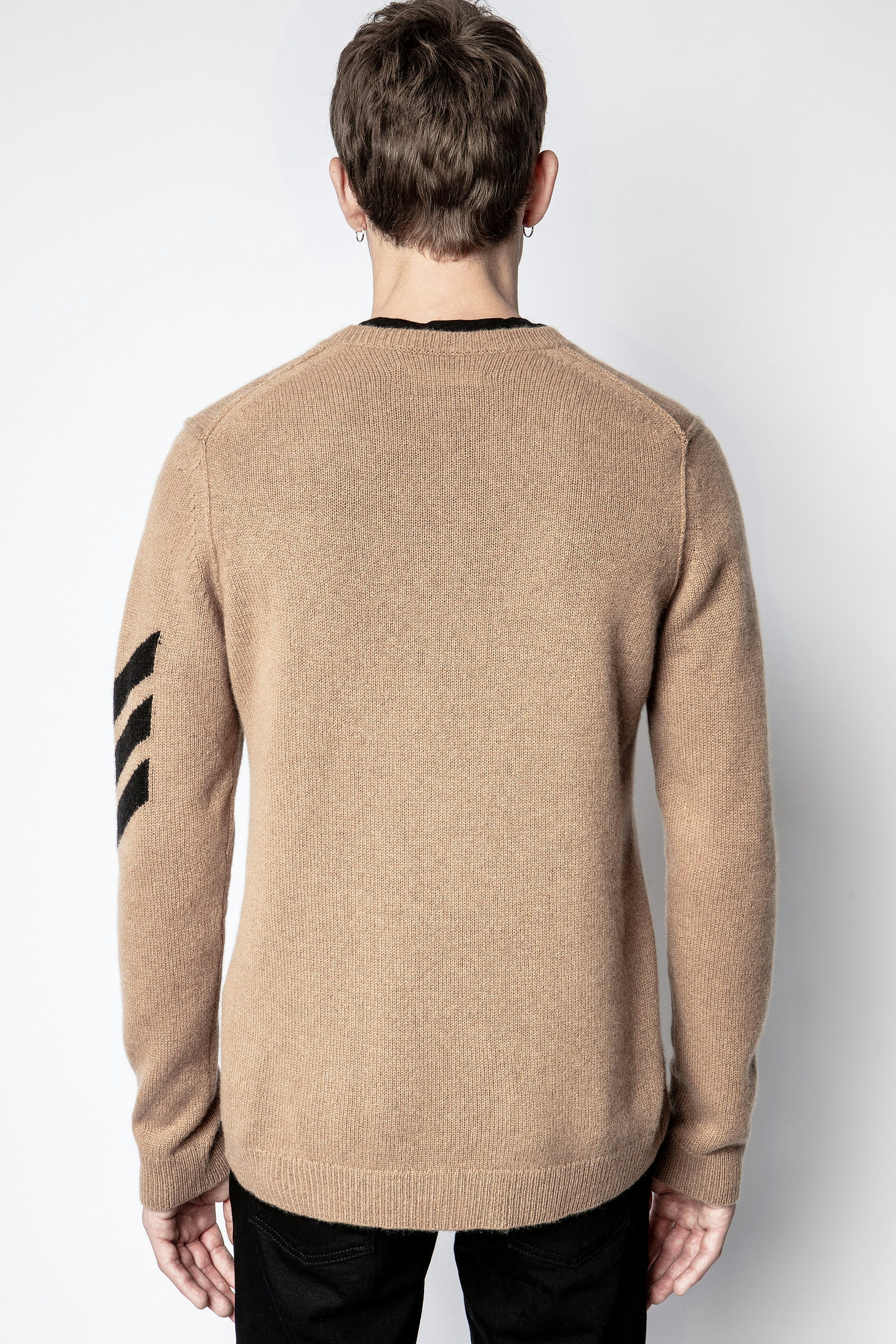 Pull Kennedy Cachemire Arrow - Pull marron homme.